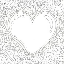 Desenho de Coracao para colorir e imprimir: número 10