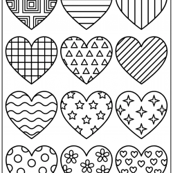 Desenho de Coracao para colorir e imprimir: número 15