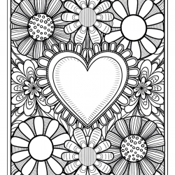 Desenho de Coracao para colorir e imprimir: número 18