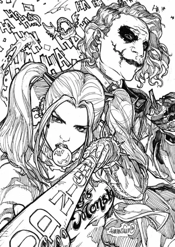Desenho de Coringa para colorir e imprimir: número 4