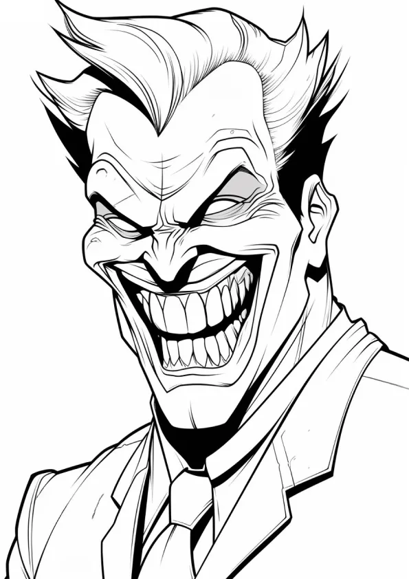 Desenho de Coringa para colorir e imprimir: número 5
