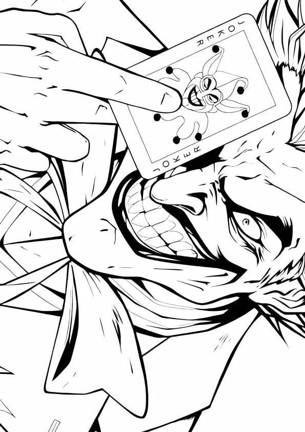 Desenho de Coringa para colorir e imprimir: número 6