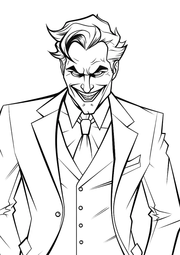 Desenho de Coringa para colorir e imprimir: número 7