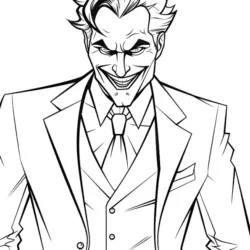 Desenho de Coringa para colorir e imprimir: número 8
