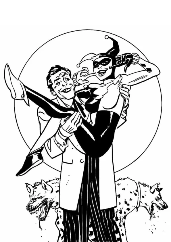 Desenho de Coringa para colorir e imprimir: número 9