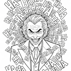 Desenho de Coringa para colorir e imprimir: número 13