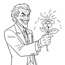Desenho de Coringa para colorir e imprimir: número 18