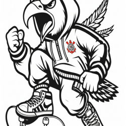 Desenho de Corinthians para colorir e imprimir: número 2