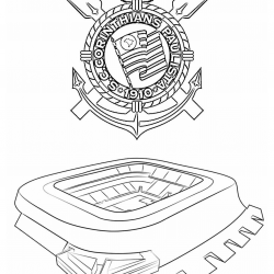 Desenho de Corinthians para colorir e imprimir: número 5