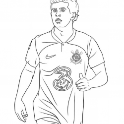 Desenho de Corinthians para colorir e imprimir: número 6