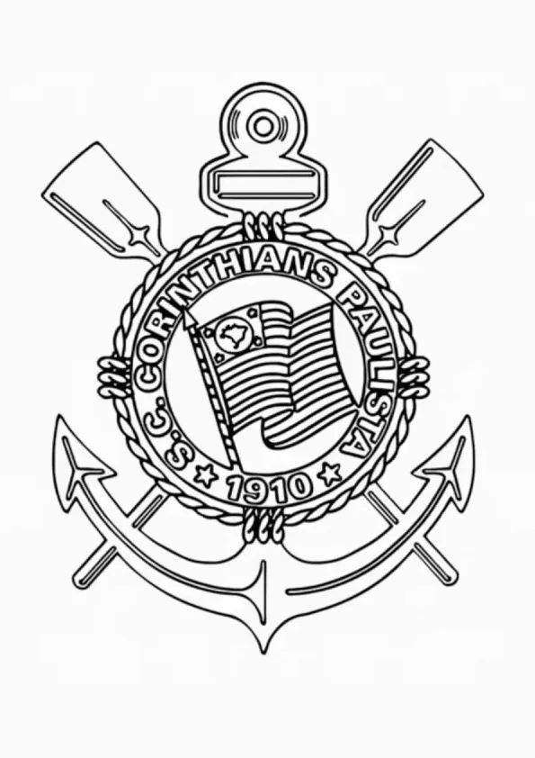 Desenho de Corinthians para colorir e imprimir: número 14