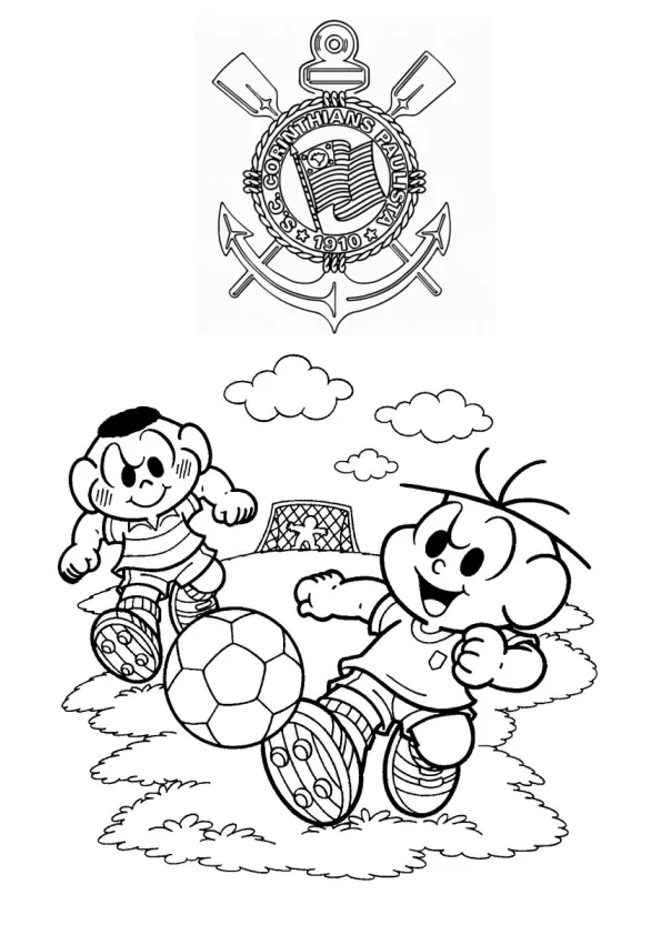 Desenho de Corinthians para colorir e imprimir: número 15