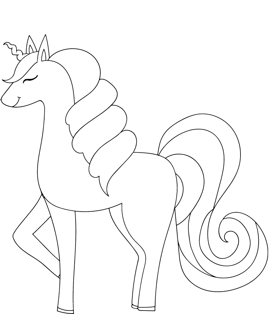 Desenho de Corneta para colorir e imprimir: número 4