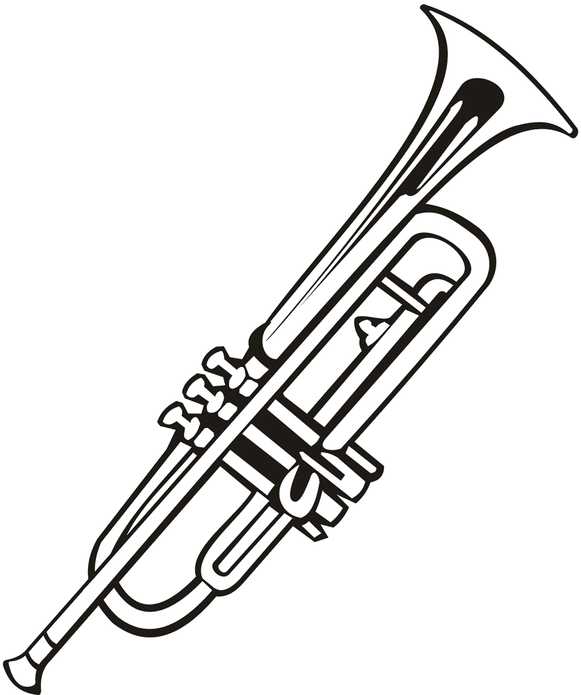 Desenho de Corneta para colorir e imprimir: número 34