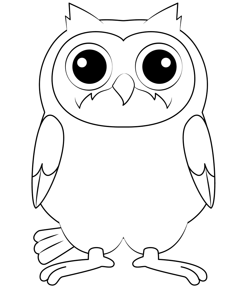 Desenho de Corujas para colorir e imprimir: número 4