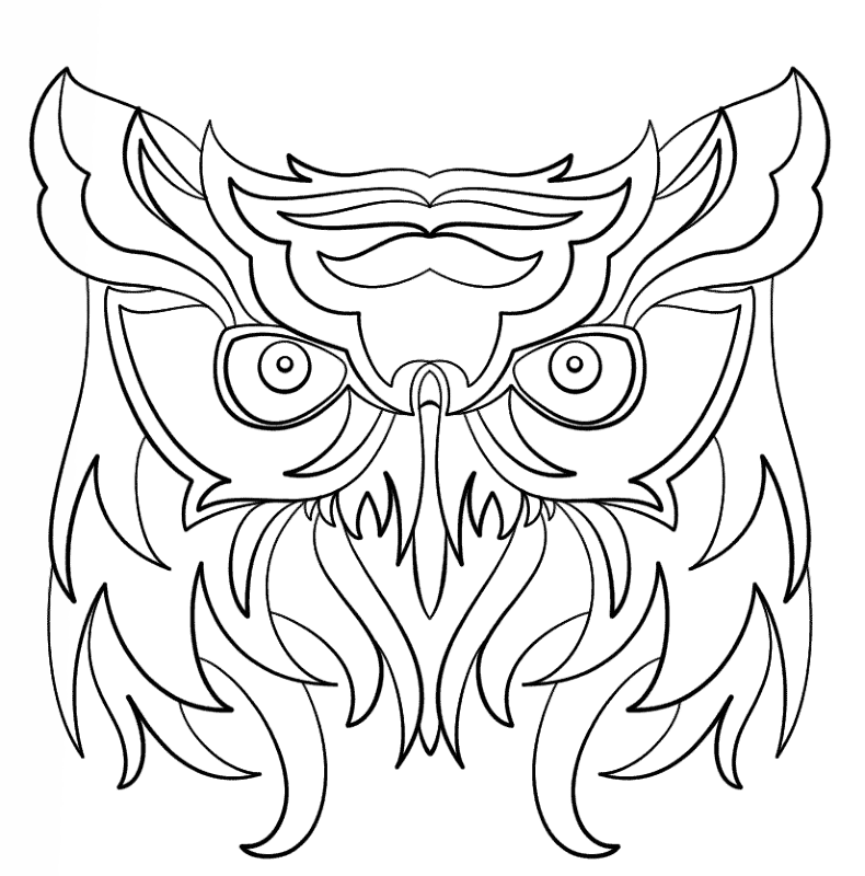 Desenho de Corujas para colorir e imprimir: número 9