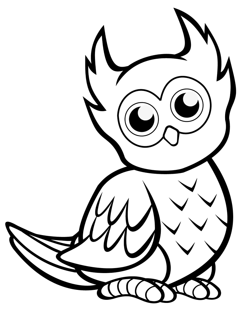 Desenho de Corujas para colorir e imprimir: número 10