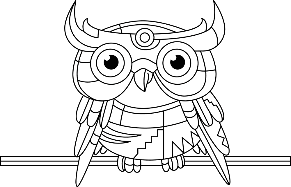 Desenho de Corujas para colorir e imprimir: número 15