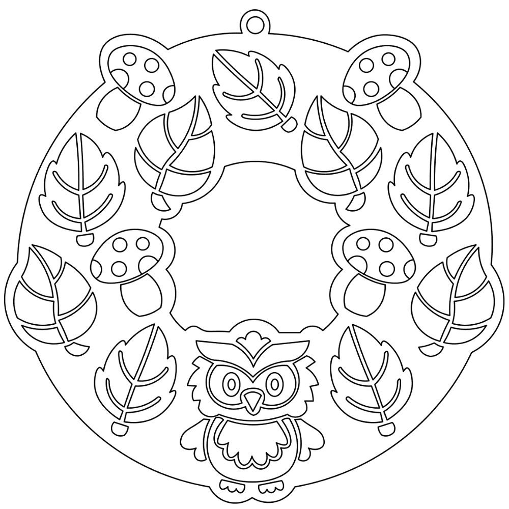 Desenho de Corujas para colorir e imprimir: número 18