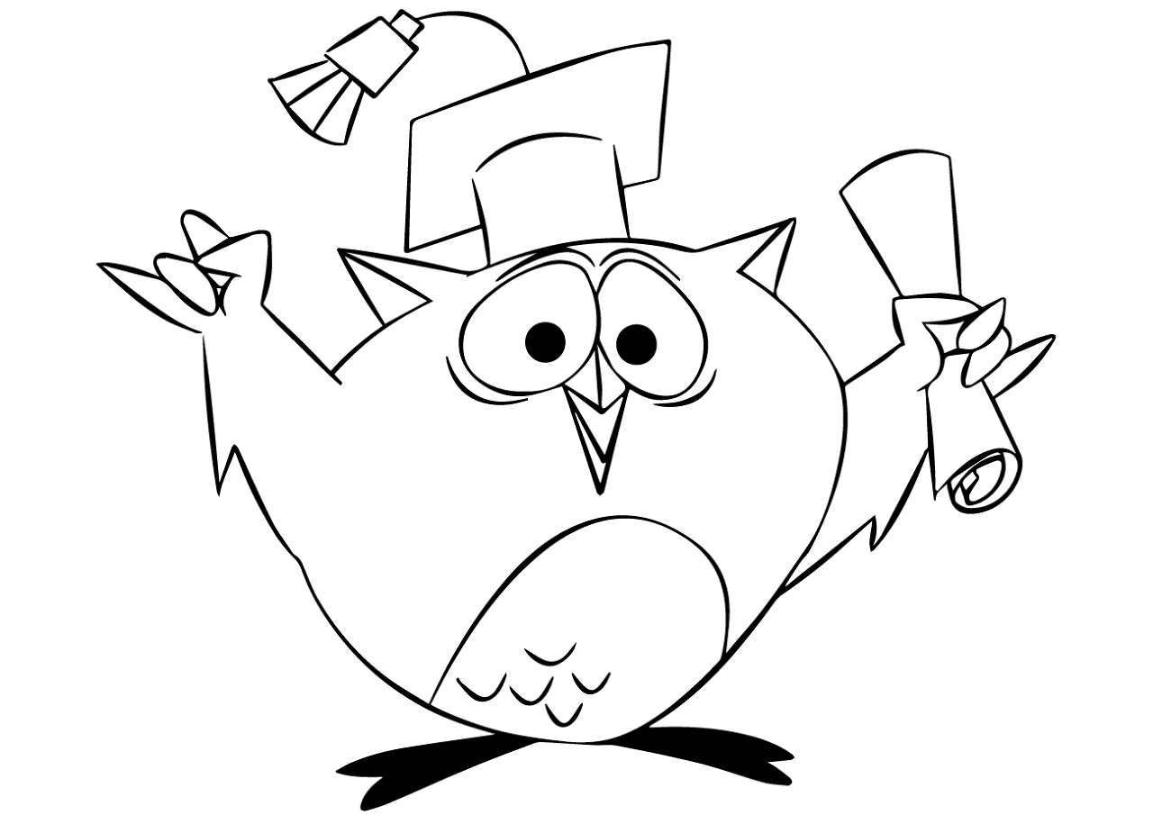 Desenho de Corujas para colorir e imprimir: número 25