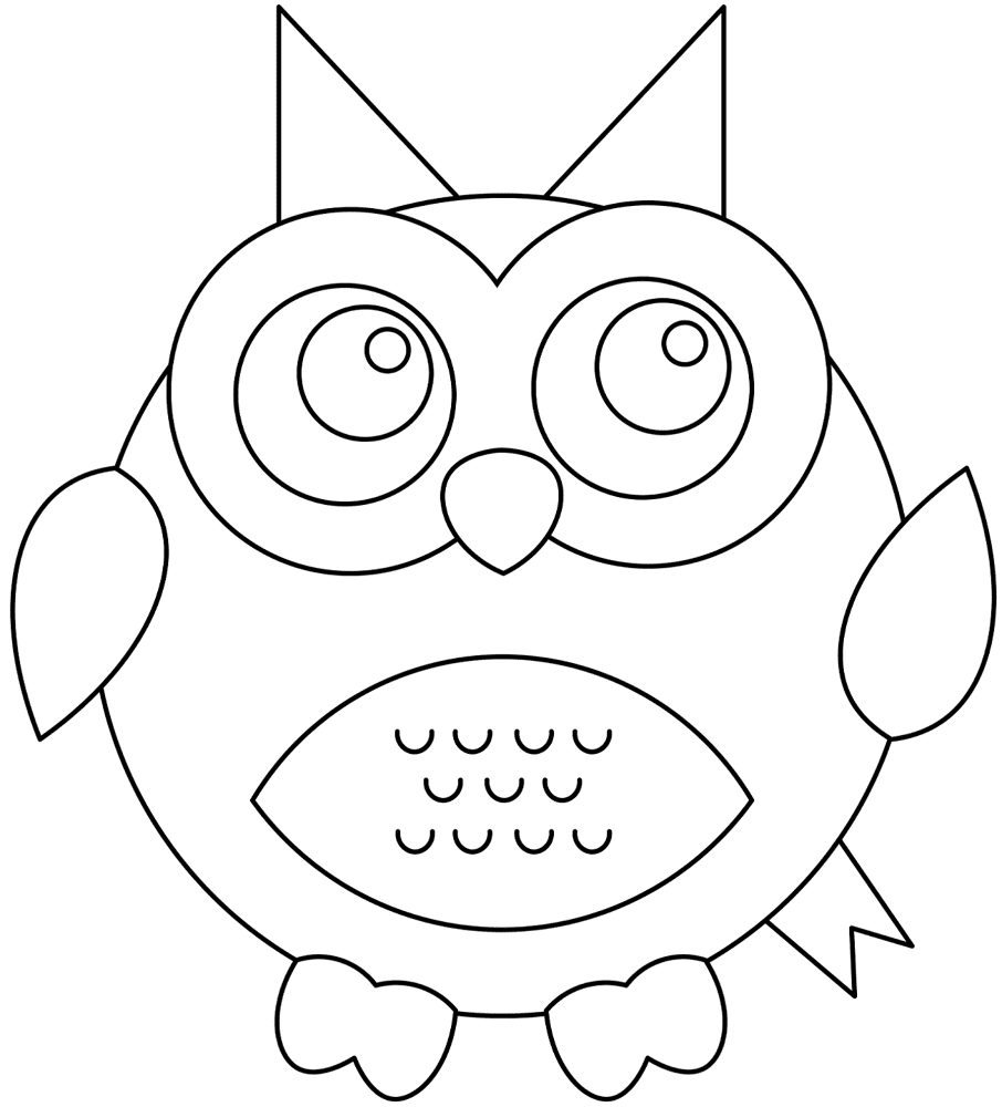 Desenho de Corujas para colorir e imprimir: número 27