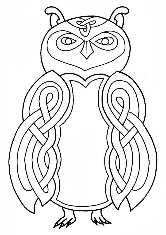 Desenho de Corujas para colorir e imprimir: número 28