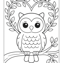 Desenho de Corujas para colorir e imprimir: número 30
