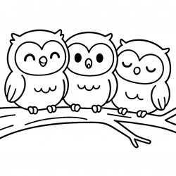Desenho de Corujas para colorir e imprimir: número 32