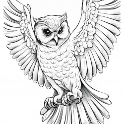 Desenho de Corujas para colorir e imprimir: número 35