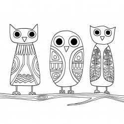 Desenho de Corujas para colorir e imprimir: número 36