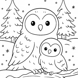 Desenho de Corujas para colorir e imprimir: número 39