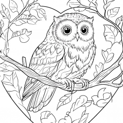 Desenho de Corujas para colorir e imprimir: número 40