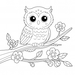Desenho de Corujas para colorir e imprimir: número 43