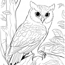 Desenho de Corujas para colorir e imprimir: número 45