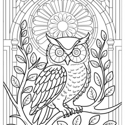 Desenho de Corujas para colorir e imprimir: número 46