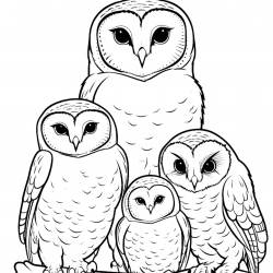 Desenho de Corujas para colorir e imprimir: número 47