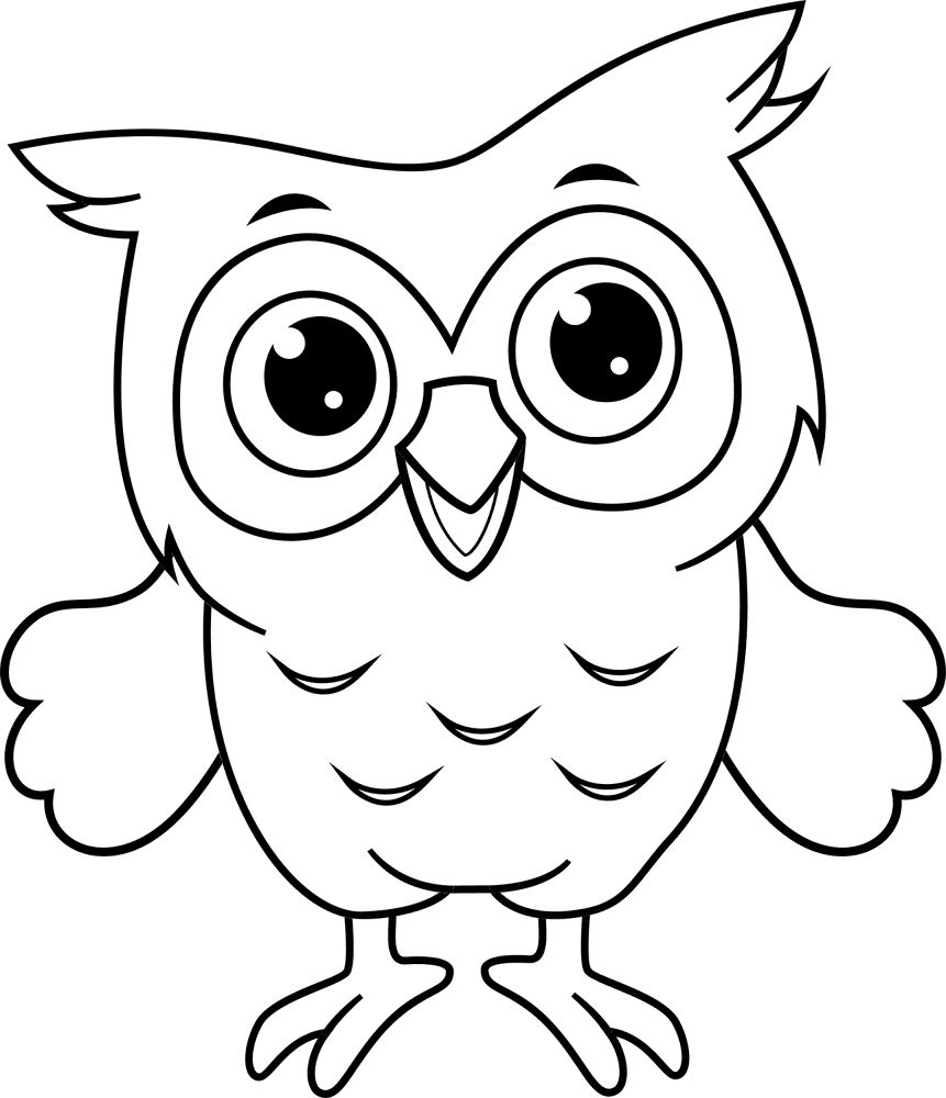 Desenho de Corujas para colorir