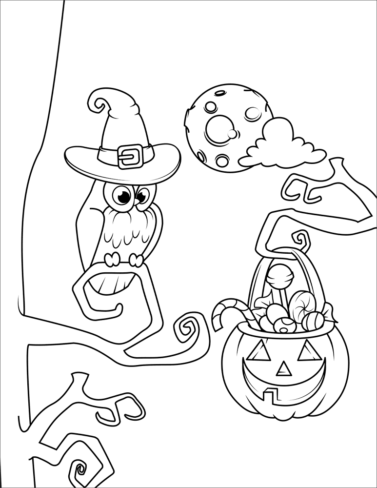 Desenho de Corujas para colorir