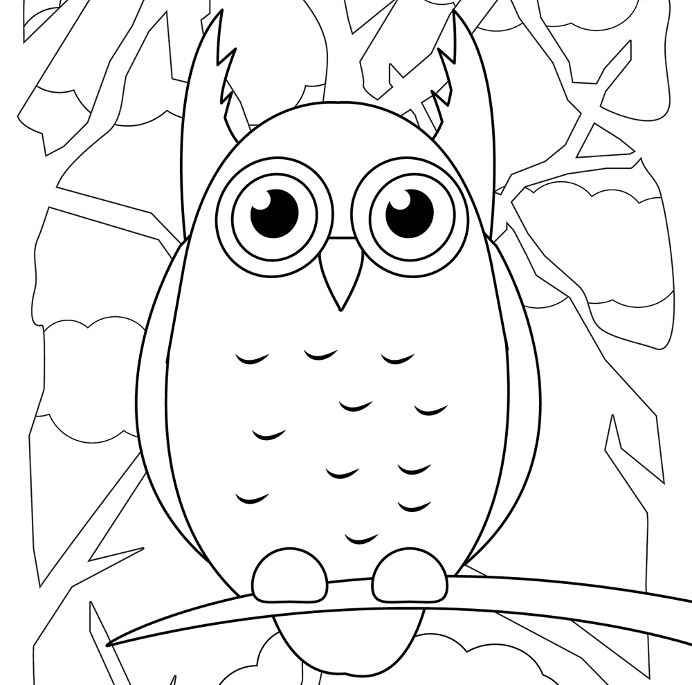 Desenho de Corujas para colorir