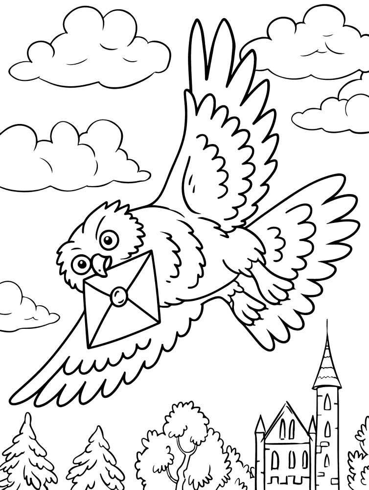 Desenho de Corujas para colorir