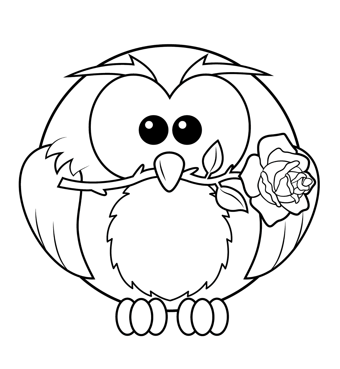 Desenho de Corujas para colorir