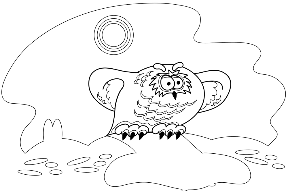 Desenho de Corujas para colorir