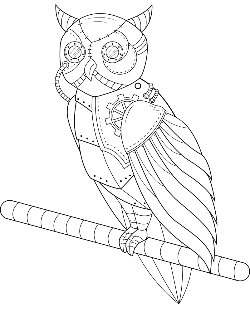 Desenho de Corujas para colorir