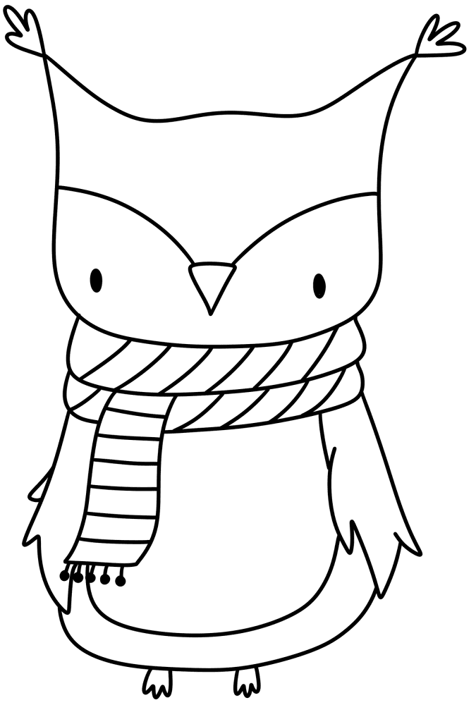 Desenho de Corujas para colorir
