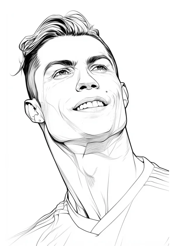 Desenho de Cristiano Ronaldo para colorir e imprimir: número 4