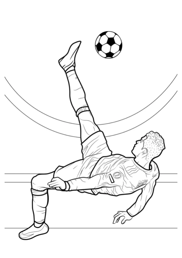 Desenho de Cristiano Ronaldo para colorir e imprimir: número 5