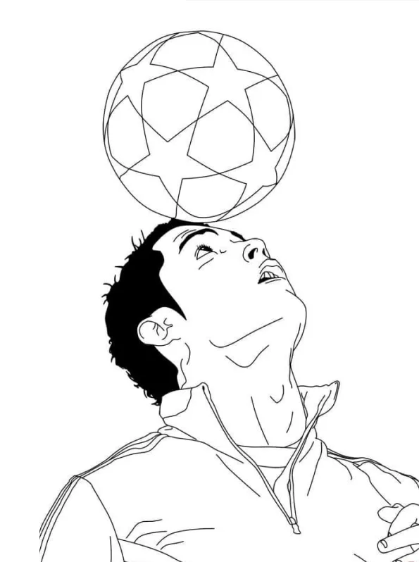 Desenho de Cristiano Ronaldo para colorir e imprimir: número 7