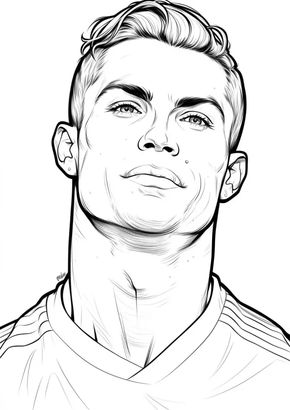 Desenho de Cristiano Ronaldo para colorir e imprimir: número 8