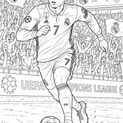 Desenho de Cristiano Ronaldo para colorir e imprimir: número 9