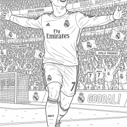 Desenho de Cristiano Ronaldo para colorir e imprimir: número 10